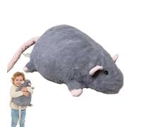 Jumbo Rat Plush,Extra Thicc Fat Rat toy, Super Soft Chubby Grey Mouse Plush Toy,Cozy Huggable Animal Pillow,Realistic Cute Rats Pillow for Kids Teens Adults