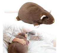 Jumbo Rat Plush Pillow, Soft Stuffed Animal Cute Chubby Mouse Plush for Bed, Sofa, and Room Decor brown 40cm