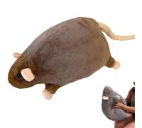 Jumbo Rat Plush, Rat Plush, Extra Thicc Fat Rat toy, Super Soft Chubby Grey Mouse Plush Toy, Cute Birthday for Kids Teens Adults,Cozy Huggable Animal Pillow (Brown,40cm/15.7in)