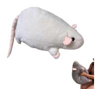 Jumbo Rat Plush, Rat Plush, Extra Thicc Fat Rat toy, Super Soft Chubby Grey Mouse Plush Toy, Cute Birthday for Kids Teens Adults,Cozy Huggable Animal Pillow (White,90cm/35.4in)