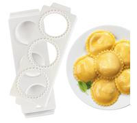 Jumbo Ravioli Molds - 2.5" Round- Homemade Filled Pasta Maker - 2 Piece Tray & Press makes 3 Circle Raviolis or Pastry at a Time, Easy to Use & Clean- Add Fun to Italian Pasta Night, Great Gift
