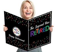 Jumbo Retirement Party Decorations Extra Large Greeting Farewell Card Guest Book Big Giant Happy Party Signing Gifts for Women Men Huge The Legend Has Retired Card from Coworker Group 14 x 22 Inches