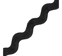 Jumbo RIC Rac 9.5mm Wide Ribbon & Trimming for Sewing - Ribbons, Decorative Trimmings, Craft Ribbons & Trims,Fabric Edging, Christmas, Sewing & DIY Projects by Discount Fabrics LTD (Black,25m)