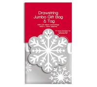 Jumbo Santa Sack Drawstring Gift Bag & Tag Snowflake Design Xmas Eve Presents 46 x 70cm