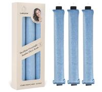 Jumbo Satin Flexi Rods for Heatless Overnight Curls, Soft No-Heat Hair Styling Tools for All Hair Types, 3pcs Blue