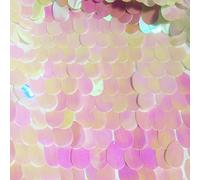 Jumbo Sequin Fabric Teardrop Sequins Stretch Material for Wedding, Curtains, Backdrop, Decor -130cm Wide - Sparkling Iridescent Pink (Sold by The METRE)
