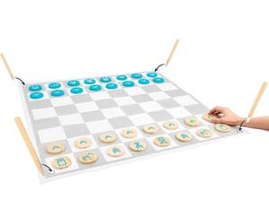 Jumbo Size 85x85cm Chess Checkers Game - Adults And Children Strategy Wooden Peg