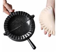 Jumbo Size Empanada Maker Press 6 Inch Black - Professional Empanadas - Mold Ravioli Dumpling Wrap, Tortilla Folder, Wonton Dough Press 2-in-1 Cutter Sealer, Pierogi, Calzone, Hand Pot Pie Maker