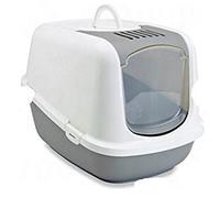 Jumbo-Sized Covered Litter Tray XXL - Has A Top Opening For Quick And Easy Cleaning - Spacious Interior - Ideal For Very Large Cats (Light Grey & White, 66.5 x 48.5 x 46.5 cm (L x W x H))
