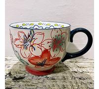 Jumbo Soup Mug with Handles, Moroccan Style Cereal Snack Dip Dessert Salad Bowls Breakfast Cup Ceramic Soup Mugs Soup Bowls with Handles Microwave Safe,White