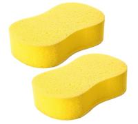 Jumbo Sponge, 2 Pack Car Sponges, Super Absorbent Car Wash Sponge for Car Exterior & Window Washing, Wheels, Windscreen & Bodywork and Motorbike Cleaning,Vehicle Cleaning Accessories (2PCS Yellow)