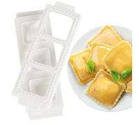 Jumbo Square 2" Ravioli Molds- Homemade Filled Pasta Maker- 2 Piece Tray & Press makes 3 Raviolis or Pastry at a Time, Easy to Use & Clean- Gift for Italian Dinner Pasta Night, Date Night Cooking