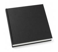 Jumbo Square & Chunky Black Cloth Sketchbook - 25 X 25 cm - 140 GSM All-Media Cartridge White Paper - 95 Square Sheets Ideal for Pencils, Pens, Light Washes