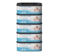 Jumbo Square Refills Disposal Bags Refill Compatible with Diaper Genie Classic, Compact and Select Pails, Hold Up to 810 Newborn-Sized Diapers Per Refill, Baby Powder Scent, 5 Packs