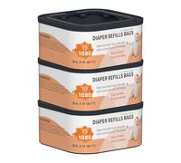 Jumbo+ Square Refills Disposal Bags Refill Compatible with Diaper Genie Compact, Classic and Select Pails, Hold Up to 1080 Newborn-Sized Diapers Per Refill, 3 Pack