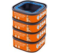 Jumbo Square Refills Disposal Bags Refill Compatible with Pet Dogs Genie Dog Waste Disposal System Pails, Ultimate Odor Control Dog Poop Bags, 4 Pack