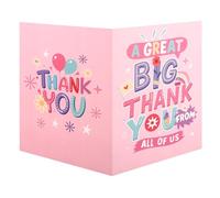 Jumbo Thank You Card, 40x27cm/15.75x10.63 Pink Giant Oversized Appreciation Greeting Card with Envelope for Boss Teacher Coach Colleague Staff Coworker
