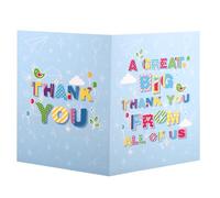Jumbo Thank You Card with Envelope, Giant Oversized Appreciation Greeting Card Extra Large Size A Great Big Thank You for Farewell Colleagues Boss Teacher Retirement (Light Blue, Style 1)