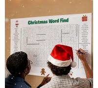 Jumbo Thanksgiving/Christmas Word Search Poster,Giant 36"x24" Wall Game,Christmas Word Search Puzzle Poster,Fun Interactive Holiday Party Activity,Thanksgiving Activity Posters for Families