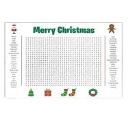 Jumbo Thanksgiving & Christmas Word Search Poster, Giant 36"X24" Wall Game,Christmas Word Search Puzzle Poster, Thanksgiving Activity for Familiesb(Christmas)