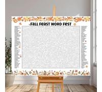 Jumbo Thanksgiving Word Search Poster 36"x24", Giant Wall Game, Poster Size Thanksgiving Christmas Activity, A Fun Interactive Experience, Activity Posters Game for Families (D)
