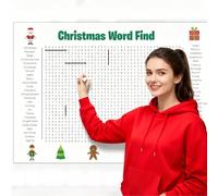 Jumbo Thanksgiving Word Search Poster, 36x24 Inch Giant Christmas Holiday Wall Game for Family Parties, Large Themed Words Find Puzzle Fun Interactive Experience for Adults(Thanksgiving+Christmas)