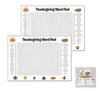 Jumbo Thanksgiving Word Search Poster, Giant 36"X24" Wall Game, 2026 New Giant Thanksgiving Activity Poster with 12 Color Markers, Wall Game with 50 Words, Activity Posters Games for Families (02#)