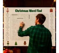 Jumbo Thanksgiving Word Search Poster - Giant 36"x24" Wall Game, Giant Word Search Poster, Fun-Filled 50 Words Find Puzzle Decoration for Family Holiday Party Activity (Christmas)