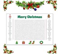 Jumbo Thanksgiving Word Search Poster - Giant 36"x24" Wall Game, Large Christmas Word Find Puzzle Decoration Include 50 Words, Fun Interactive Experience for Family Party Holiday Activity