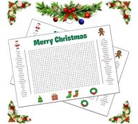 Jumbo Thanksgiving Word Search Poster - Giant 36"x24" Wall Game, Large Christmas Word Find Puzzle Decoration Include 50 Words, Fun Interactive Experience for Family Party Holiday Activity