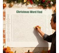 Jumbo Thanksgiving Word Search Poster - Giant 36"x24" Wall Game,Large Christmas Word Find Puzzle,Larger-Than-Life Xmas Words Search Puzzle Poster,A Fun Interactive Experience Activity Posters