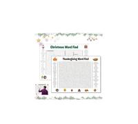 Jumbo Thanksgiving Word Search Poster,Giant 36"X24" Wall Game,Larger Christmas Word Search Puzzle Poster,Poster-Size WordSearch,Fun Holiday Gam,Interactive Thanksgiving & Xmas Activity for Families