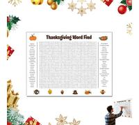 Jumbo Thanksgiving Word Search Poster, Giant 36"X24" Wall Game, Larger-Than-Life Christmas Word Search Puzzle Poster, for Families (A)