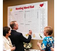 Jumbo Thanksgiving Word Search Poster, Giant 36"x24" Wall Game, Poster-Size Word Search, A Fun Interactive Experience Include 50 Words for Christmas Thanksgiving Family Holiday Party (Wed,2Pcs)