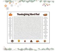 Jumbo Thanksgiving Word Search Poster - Giant 36x24 Inch Wall Game for Families & Classrooms, Large Holiday Floor & Wall Game for Thanksgiving & Christmas Parties, 2026 Upgrade Version (Thanksgiving)
