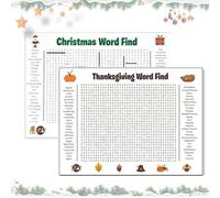 Jumbo Thanksgiving Word Search Poster - Giant 36x24 Inch Wall Game for Families & Classrooms, Large Holiday Floor & Wall Game for Thanksgiving & Christmas Parties, 2026 New Version (Mix)