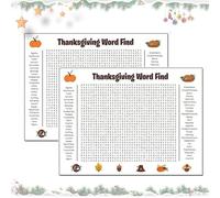 Jumbo Thanksgiving Word Search Poster - Giant 36x24 Inch Wall Game for Families & Classrooms, Large Holiday Floor & Wall Game for Thanksgiving & Christmas Parties, 2026 New Version (2pcs Thanksgiving)