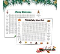 Jumbo Thanksgiving Word Search Poster, Giant Word Search Poster, 36"X24" Wall Game, Larger Than Life Puzzle, Fun Giant Thanksgiving Christmas Activity Posters for Families(Mix)