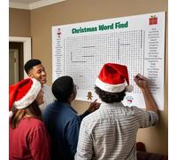Jumbo Thanksgiving Word Search Poster - Giant Word Search Poster Wall Game for Family Holiday Party Activity, 36" X 24" with 50 Words (Christmas)