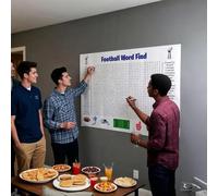 Jumbo Thanksgiving Word Search Poster - Giant Word Search Poster Wall Game for Family Holiday Party Activity, 36" X 24" with 50 Words (Football Party)