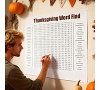Jumbo Thanksgiving Word Search Poster,Poster-Size Word Search, Christmas Wor-ds Searches- Puzzle Poste-r,Giant 36x24 Wall Game for Families, Fun Holiday Game for Interactive Thanksgiving & Christmas