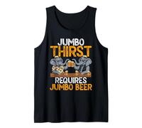 Jumbo Thirst Requires Jumbo Beer Funny Drinking Elephants Tank Top