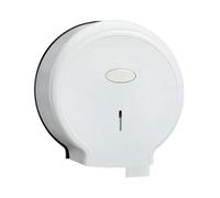 Jumbo Toilet Paper Roll Dispenser, 27x28x12cm Single Roll Tissue Dispenser Holder Non Punch Wall Mount Water Proof Touchless Toilet Tissue Holder for Bathrooms Commercial (White)