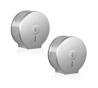 Jumbo Toilet Roll Dispenser 9 Inch Roll with 2.5 Core Stainless Steel Towel Dispenser Lockable,Commercial Jumbo Toilet Paper Dispenser, Wall Mount Single Roll Toilet Paper Holder with Key Lock(2 pcs)