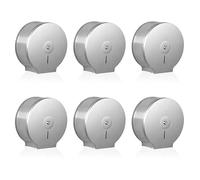 Jumbo Toilet Roll Dispenser 9 Inch Roll with 2.5 Core Stainless Steel Towel Dispenser Lockable, Commercial Jumbo Toilet Paper Dispenser, Wall Mount Single Roll Toilet Paper Holder with Key Lock(6 pcs)