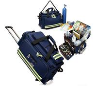 Jumbo Turnout Gear Wheeled Bag, Rolling Medical Bag with Compartments, Portable Medical Trolley Duffle for Emergency and Clinical Use
