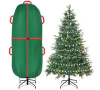 Jumbo Upright Christmas Tree Storage Bag, Upright Christmas Tree Storage Cover with Zipper & Adjustable Straps, Tear Resistant Upright Storage Christmas Tree Cover for 9 Foot Assembled Christmas Tree