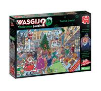 Wasgij Christmas 19, Santa Dash - 2 x 1000 Piece Adults Puzzles - Festive Fun Set of 2 Adults Jigsaw Puzzles - 100% Recycled Cardboard - 2 in 1, 1000pc Puzzle Set with Box Image Puzzle - Jumbo
