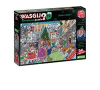 Wasgij Christmas 19, Santa Dash - 2 x 1000 Piece Adults Puzzles - Festive Fun Set of 2 Adults Jigsaw Puzzles - 100% Recycled Cardboard - 2 in 1, 1000pc Puzzle Set with Box Image Puzzle - Jumbo
