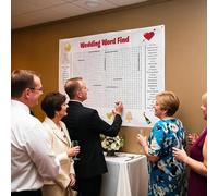Jumbo WeddingWord Search Poster - Giant 31.5"x20" Wall Game, Holiday Activity Poster, Engagement Party Game, Valentine's Day Gifts, Couple Games (Wedding)